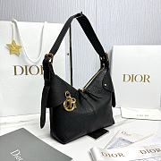 Small Dior Voyage Bag Black Flat Macrocannage Grained Calfskin -  22x15x9.5cm - 5