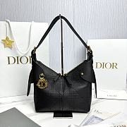 Small Dior Voyage Bag Black Flat Macrocannage Grained Calfskin -  22x15x9.5cm - 2