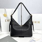 Medium Dior Voyage Bag Black Flat Macrocannage Grained Calfskin - 28x18x12cm - 3