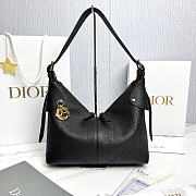 Medium Dior Voyage Bag Black Flat Macrocannage Grained Calfskin - 28x18x12cm - 4