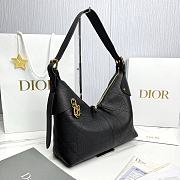 Medium Dior Voyage Bag Black Flat Macrocannage Grained Calfskin - 28x18x12cm - 2