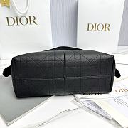 Large Dior Voyage Bag Black Flat Macrocannage Grained Calfskin - 34x22x13cm - 3