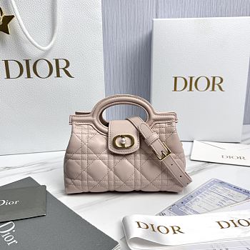 Dior Jolie Top Handle Mini Bag Pink Cannage Lambskin - 18.5x13x8.5cm 
