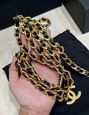 Chanel Vintage Gold Metal Chain Leather CC Charm Triple Chain Belt - 3