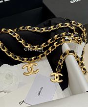Chanel Vintage Gold Metal Chain Leather CC Charm Triple Chain Belt - 4