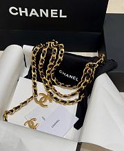 Chanel Vintage Gold Metal Chain Leather CC Charm Triple Chain Belt - 6