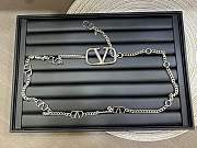 Valentino Garavani VLogo Signature Silver Metal Chain Belt with Mini VLogo  - 1