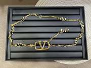 Valentino Garavani VLogo Signature Gold Metal Chain Belt with Mini VLogo  - 1