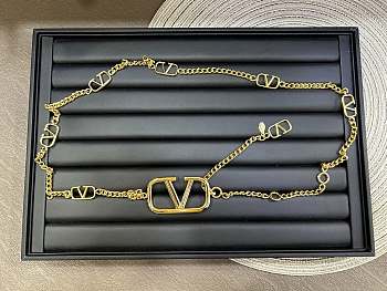 Valentino Garavani VLogo Signature Gold Metal Chain Belt with Mini VLogo 