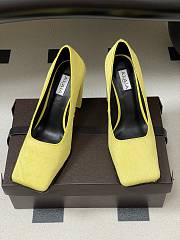 Alaia Square Pumps In Haircalf Lemon Yellow 9cm - 2