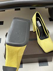 Alaia Square Pumps In Haircalf Lemon Yellow 9cm - 5