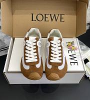 Loewe Ballet Runner 2.0 In Nylon And Calfskin Gray/ White/ Tan - 1