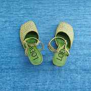 Loewe Toy Ankle Strap Pump In Rhinestone Embellished Suede Green 9cm - 2