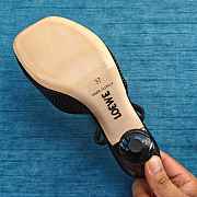 Loewe Toy Ankle Strap Pump In Rhinestone Embellished Suede Black 9cm - 6