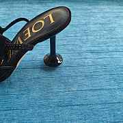 Loewe Toy Ankle Strap Pump In Rhinestone Embellished Suede Black 9cm - 3