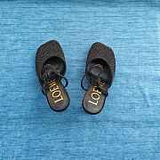 Loewe Toy Ankle Strap Pump In Rhinestone Embellished Suede Black 9cm - 2