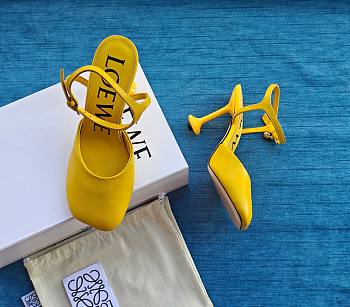 Loewe Toy Ankle Strap Pump In Lambskin Yellow 9cm
