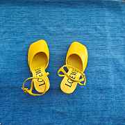Loewe Toy Ankle Strap Pump In Lambskin Yellow 9cm - 4