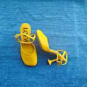 Loewe Toy Ankle Strap Pump In Lambskin Yellow 9cm - 2