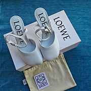 Loewe Toy Ankle Strap Pump In Lambskin White 9cm - 6