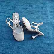 Loewe Toy Ankle Strap Pump In Lambskin White 9cm - 4