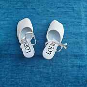 Loewe Toy Ankle Strap Pump In Lambskin White 9cm - 2