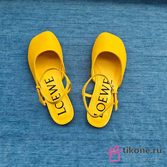 Loewe Toy Ankle Strap Ballerina In Lambskin Yellow - 1