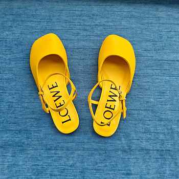 Loewe Toy Ankle Strap Ballerina In Lambskin Yellow