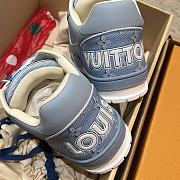 LV Trainer Sneaker Blue Monogram Nubuck Calf Leather 1AHTV3 - 6