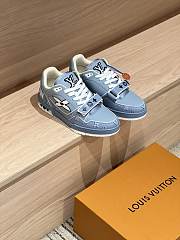 LV Trainer Sneaker Blue Monogram Nubuck Calf Leather 1AHTV3 - 3