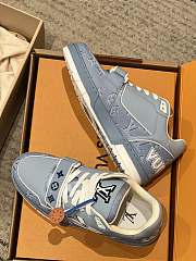 LV Trainer Sneaker Blue Monogram Nubuck Calf Leather 1AHTV3 - 2