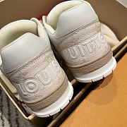 LV Trainer Sneaker Blue Monogram Nubuck Calf Leather Beige - 5