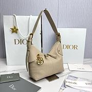 Small Dior Voyage Bag Beige Flat Macrocannage Grained Calfskin - 22x15x9.5cm - 4
