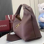 Gucci Softbit Maxi Shoulder Bag Dark Brown Grainy Leather - 46x26x16cm - 3