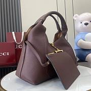 Gucci Softbit Maxi Shoulder Bag Dark Brown Grainy Leather - 46x26x16cm - 4