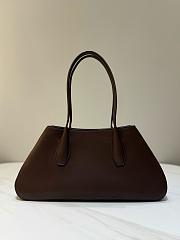 The Row Alger Shoulder Bag in Leather Deep Brown - 39x9.5x19cm - 4