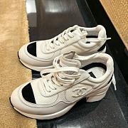Chanel Trainers Mixed Fibers Shiny Calfskin & Suede Calfskin  White & Black 4cm - 4