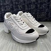 Chanel Trainers Mixed Fibers Shiny Calfskin & Suede Calfskin  White & Black 4cm - 6