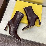 Fendi Arco Brown Hagfish Leather Ankle Boots - 2