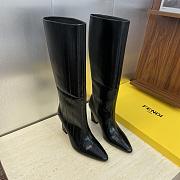 Fendi Arco Black Hagfish Leather Boots - 1