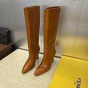 Fendi Arco Cognac Hagfish Leather Boots - 4