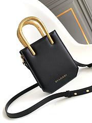 Blvgari Serpentine Tote Calf Leather Black - 13x17.5x5.5cm - 6