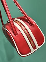 Prada Swing Smooth Leather Shoulder Bag Red 1BC249 - 28x11.5cmx10cm - 2