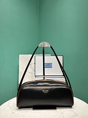 Prada Swing Smooth Leather Shoulder Bag Black 1BC249 - 28x11.5cmx10cm - 4