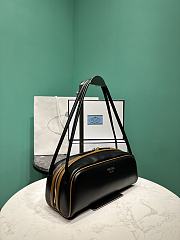 Prada Swing Smooth Leather Shoulder Bag Black 1BC249 - 28x11.5cmx10cm - 6