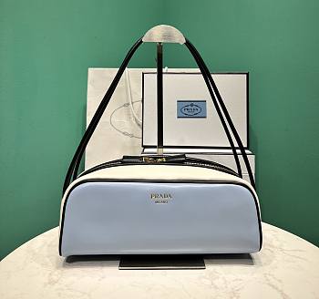 Prada Swing Smooth Leather Shoulder Bag Blue 1BC249 - 28x11.5cmx10cm