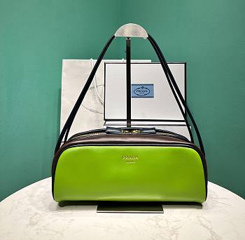 Prada Swing Smooth Leather Shoulder Bag Green 1BC249 - 28x11.5cmx10cm