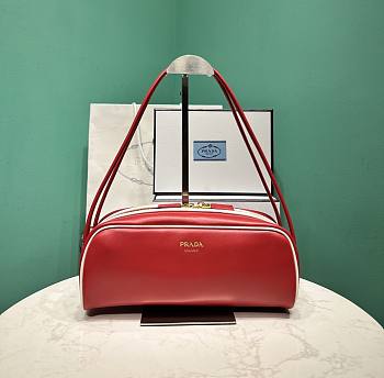 Prada Swing Smooth Leather Shoulder Bag Red 1BC249 - 28x11.5cmx10cm