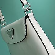 Prada Cleo Small Brushed Leather Shoulder Bag With Flap White - 17x14.5x3cm - 6