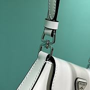 Prada Cleo Small Brushed Leather Shoulder Bag With Flap White - 17x14.5x3cm - 5